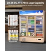 image:imageVEVOR Commercial Merchandiser Refrigerator 2 Glass Doors 23 Cubic Ft Upright Display Beverage Cooler 79 Tall x 394 Width Fridge with LED Lighting for Drink Wine Soda Gold35 cuft