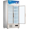 image:imageVEVOR Commercial Merchandiser Refrigerator 2 Glass Doors 23 Cubic Ft Upright Display Beverage Cooler 79 Tall x 394 Width Fridge with LED Lighting for Drink Wine Soda Gold23 cuft