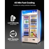 image:imageVEVOR Commercial Merchandiser Refrigerator 2 Glass Doors 23 Cubic Ft Upright Display Beverage Cooler 79 Tall x 394 Width Fridge with LED Lighting for Drink Wine Soda Gold23 cuft