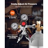 image:imageVEVOR Double Gauge Regulator CO2 Regulator Gauge with 060PSI Heavy Duty CO2 Gauge Gas System Draft Beer Regulator with Check Valve Adjustable Pressure Regulator for Draft Beer Homebrew CGA320DualGauge DualValve