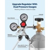 image:imageVEVOR Double Gauge Regulator CO2 Regulator Gauge with 060PSI Heavy Duty CO2 Gauge Gas System Draft Beer Regulator with Check Valve Adjustable Pressure Regulator for Draft Beer Homebrew CGA320DualGauge DualValve