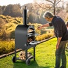 image:imageVEVOR Dual Fuel Outdoor Pizza Oven 12 AutoRotating Propane amp Wood Pellet Pizza Ovens MultiFuel Pizza Maker with Electric Rotation System amp Thermometer for Outside Patio Camping amp Backyard12Inch Wood Pizza Oven