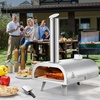 image:imageVEVOR Dual Fuel Pizza Oven Outdoor 12 Inch Wood Fire amp Propane Gas Pizza Oven Pellet amp Propane PizzaMaker with Thermometer Carry Bag Stainless Steel PizzaCook for Outside Camping amp BackyardSilver