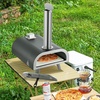 image:imageVEVOR Dual Fuel Pizza Oven Outdoor 12 Inch Wood Fire amp Propane Gas Pizza Oven Pellet amp Propane PizzaMaker with Thermometer Carry Bag Stainless Steel PizzaCook for Outside Camping amp BackyardBlack