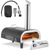image:imageVEVOR Dual Fuel Pizza Oven Outdoor 12 Inch Wood Fire amp Propane Gas Pizza Oven Pellet amp Propane PizzaMaker with Thermometer Carry Bag Stainless Steel PizzaCook for Outside Camping amp BackyardBlack