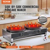 image:imageVEVOR Electric Crepe Maker 16Inch Commercial Crepe Machine 1700W Flat Plate Crepe Griddle Nonstick Stainless Steel Pancake Making Machine Desktop Circular Cereals Pancake Stove with Temp Control16 inch Double  3400 W