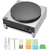 image:imageVEVOR Electric Crepe Maker 16Inch Commercial Crepe Machine 1700W Flat Plate Crepe Griddle Nonstick Stainless Steel Pancake Making Machine Desktop Circular Cereals Pancake Stove with Temp Control16 inch Single  1700 W