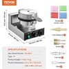 image:imageVEVOR Electric Crepe Maker 16Inch Commercial Crepe Machine 1700W Flat Plate Crepe Griddle Nonstick Stainless Steel Pancake Making Machine Desktop Circular Cereals Pancake Stove with Temp ControlIce Cream Cone  1230 W