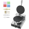 image:imageVEVOR Electric Crepe Maker 16Inch Commercial Crepe Machine 1700W Flat Plate Crepe Griddle Nonstick Stainless Steel Pancake Making Machine Desktop Circular Cereals Pancake Stove with Temp ControlIce Cream Cone  1230 W