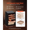 image:imageVEVOR Electric Humidor 70L 400 Counts Electric Cigar Humidor Cabinet with Compressor Cooling Constant Humidity amp Temperature Control Spanish Cedar Wood Shelves amp Drawers 4 Layers for HouseholdBlack