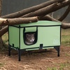 image:imageVEVOR Elevated Heated Cat House Cuboid Kitty Shelter 900D Oxford Cloth Foldable Cat Shelter with Heated Pad for Winter to Stay Warm amp Cozy Light Green Middle25 L x 13 W x 16 H