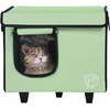 image:imageVEVOR Elevated Heated Cat House Cuboid Kitty Shelter 900D Oxford Cloth Foldable Cat Shelter with Heated Pad for Winter to Stay Warm amp Cozy Light Green Middle16 L x 13 W x 15 H