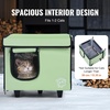 image:imageVEVOR Elevated Heated Cat House Cuboid Kitty Shelter 900D Oxford Cloth Foldable Cat Shelter with Heated Pad for Winter to Stay Warm amp Cozy Light Green Middle16 L x 13 W x 15 H