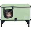 image:imageVEVOR Elevated Heated Cat House Cuboid Kitty Shelter 900D Oxford Cloth Foldable Cat Shelter with Heated Pad for Winter to Stay Warm amp Cozy Light Green Middle25 L x 13 W x 16 H