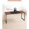 image:imageVEVOR Executive Desk 709 x 315 inch Large Computer Desk PC Workstation for Home Office Modern Simple Wood Laptop Study Writing Table Metal Frame Business Furniture Rustic Brown and Black63  236