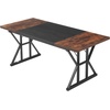 image:imageVEVOR Executive Desk 709 x 315 inch Large Computer Desk PC Workstation for Home Office Modern Simple Wood Laptop Study Writing Table Metal Frame Business Furniture Rustic Brown and Black708  315