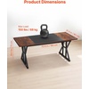 image:imageVEVOR Executive Desk 709 x 315 inch Large Computer Desk PC Workstation for Home Office Modern Simple Wood Laptop Study Writing Table Metal Frame Business Furniture Rustic Brown and Black708  315