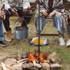 image:imageVEVOR Folding Campfire Grill Heavy Duty Steel Mesh Grate 224 Portable Camping Grates Over Fire Pit Camp Fire Cooking Equipment with Legs Carrying Bag Grilling Rack for Outdoor Open Flame Cooking1414 inch