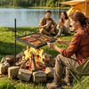 image:imageVEVOR Folding Campfire Grill Heavy Duty Steel Mesh Grate 224 Portable Camping Grates Over Fire Pit Camp Fire Cooking Equipment with Legs Carrying Bag Grilling Rack for Outdoor Open Flame Cooking1616 inch Swivel Upgraded
