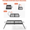 image:imageVEVOR Folding Campfire Grill Heavy Duty Steel Mesh Grate 224 Portable Camping Grates Over Fire Pit Camp Fire Cooking Equipment with Legs Carrying Bag Grilling Rack for Outdoor Open Flame Cooking2415 inch Folding