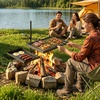 image:imageVEVOR Folding Campfire Grill Heavy Duty Steel Mesh Grate 224 Portable Camping Grates Over Fire Pit Camp Fire Cooking Equipment with Legs Carrying Bag Grilling Rack for Outdoor Open Flame Cooking17 inch Double Layer