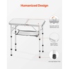 image:imageVEVOR Folding Camping Table Adjustable Height Aluminum MDF Outdoor Portable Lightweight for Cooking Beach Picnic Travel 24 x 16 inchSilver1