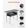 image:imageVEVOR Folding Camping Table Portable Roll Up Side Tables Lightweight Aluminum Beach Table for Outdoor BBQ Tailgating Picnic Travel 47 inchBlackBlack