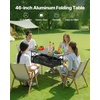image:imageVEVOR Folding Camping Table Portable Roll Up Side Tables Lightweight Aluminum Beach Table for Outdoor BBQ Tailgating Picnic Travel 47 inchBlackBlack
