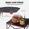 image:imageVEVOR Folding Camping Table Portable Roll Up Side Tables Lightweight Aluminum Beach Table for Outdoor BBQ Tailgating Picnic Travel 47 inchBlackRed
