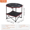 image:imageVEVOR Folding Camping Table Portable Roll Up Side Tables Lightweight Aluminum Beach Table for Outdoor BBQ Tailgating Picnic Travel 47 inchBlackRed