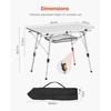 image:imageVEVOR Folding Camping Table Portable Roll Up Side Tables Lightweight Aluminum Beach Table for Outdoor BBQ Tailgating Picnic Travel 47 inchBlackSilver