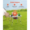 image:imageVEVOR Folding Camping Table Portable Roll Up Side Tables Lightweight Aluminum Beach Table for Outdoor BBQ Tailgating Picnic Travel 47 inchBlackSilver