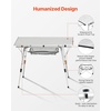 image:imageVEVOR Folding Camping Table Portable Roll Up Side Tables Lightweight Aluminum Beach Table for Outdoor BBQ Tailgating Picnic Travel 47 inchBlackSilver