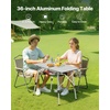 image:imageVEVOR Folding Camping Table Portable Roll Up Side Tables Lightweight Aluminum Beach Table for Outdoor BBQ Tailgating Picnic Travel 47 inchBlackSilver