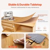 image:imageVEVOR Folding Sewing Table Multipurpose Sewing Machine Table with Compact Design Wheels Shelves Storage Trays Wooden Pegs and Magnetic Doors Sewing Desk Cabinet for Sewing Machine WhiteBrown wo Cabinet