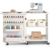 image:imageVEVOR Folding Sewing Table Multipurpose Sewing Machine Table with Compact Design Wheels Shelves Storage Trays Wooden Pegs and Magnetic Doors Sewing Desk Cabinet for Sewing Machine WhiteWhite wo Cabinet