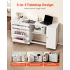 image:imageVEVOR Folding Sewing Table Multipurpose Sewing Machine Table with Compact Design Wheels Shelves Storage Trays Wooden Pegs and Magnetic Doors Sewing Desk Cabinet for Sewing Machine WhiteWhite w Cabinet