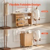 image:imageVEVOR Folding Sewing Table Multipurpose Sewing Machine Table with Compact Design Wheels Shelves Storage Trays Wooden Pegs and Magnetic Doors Sewing Desk Cabinet for Sewing Machine WhiteBrown wo Cabinet