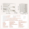image:imageVEVOR Folding Sewing Table Multipurpose Sewing Machine Table with Compact Design Wheels Shelves Storage Trays Wooden Pegs and Magnetic Doors Sewing Desk Cabinet for Sewing Machine WhiteWhite wo Cabinet