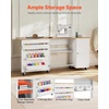 image:imageVEVOR Folding Sewing Table Multipurpose Sewing Machine Table with Compact Design Wheels Shelves Storage Trays Wooden Pegs and Magnetic Doors Sewing Desk Cabinet for Sewing Machine WhiteNatural White w Cabinet