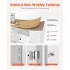 image:imageVEVOR Folding Sewing Table Multipurpose Sewing Machine Table with Compact Design Wheels Shelves Storage Trays Wooden Pegs and Magnetic Doors Sewing Desk Cabinet for Sewing Machine WhiteNatural White w Cabinet