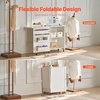 image:imageVEVOR Folding Sewing Table Multipurpose Sewing Machine Table with Compact Design Wheels Shelves Storage Trays Wooden Pegs and Magnetic Doors Sewing Desk Cabinet for Sewing Machine WhiteWhite wo Cabinet