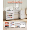 image:imageVEVOR Folding Sewing Table Multipurpose Sewing Machine Table with Compact Design Wheels Shelves Storage Trays Wooden Pegs and Magnetic Doors Sewing Desk Cabinet for Sewing Machine WhiteWhite w Cabinet