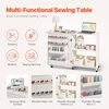 image:imageVEVOR Folding Sewing Table Multipurpose Sewing Machine Table with Compact Design Wheels Shelves Storage Trays Wooden Pegs and Magnetic Doors Sewing Desk Cabinet for Sewing Machine WhiteWhite wo Cabinet