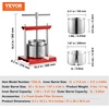 image:imageVEVOR Fruit Wine Press 088 Gallon336L 2 Stainless Steel Barrels Manual Juice Maker Cider Apple Grape Tincture Vegetables Honey Olive Oil Making Press with THandle for Outdoor Kitchen and HomeStainless 08Gal
