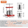 image:imageVEVOR Fruit Wine Press 088 Gallon336L 2 Stainless Steel Barrels Manual Juice Maker Cider Apple Grape Tincture Vegetables Honey Olive Oil Making Press with THandle for Outdoor Kitchen and HomeStainless 088Gal