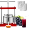 image:imageVEVOR Fruit Wine Press 088 Gallon336L 2 Stainless Steel Barrels Manual Juice Maker Cider Apple Grape Tincture Vegetables Honey Olive Oil Making Press with THandle for Outdoor Kitchen and HomeStainless 053Gal