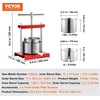 image:imageVEVOR Fruit Wine Press 088 Gallon336L 2 Stainless Steel Barrels Manual Juice Maker Cider Apple Grape Tincture Vegetables Honey Olive Oil Making Press with THandle for Outdoor Kitchen and HomeStainless 053Gal