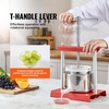 image:imageVEVOR Fruit Wine Press 088 Gallon336L 2 Stainless Steel Barrels Manual Juice Maker Cider Apple Grape Tincture Vegetables Honey Olive Oil Making Press with THandle for Outdoor Kitchen and HomeStainless 08Gal