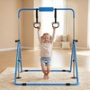 image:imageVEVOR Gymnastic Bars for Kids 140 lbs Capacity Folding Training Kip Bar with Mat 5 Adjustable Height Gymnastic Horizontal Bar Home Training Equipment for Indoor Outdoor Easy AssembleBlue